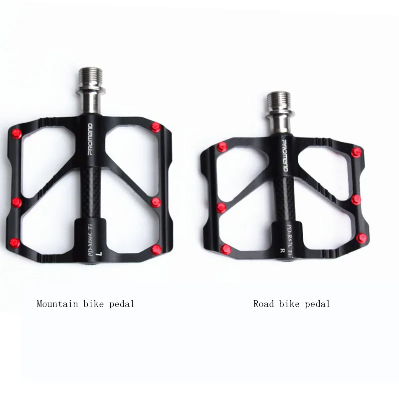 Eje de titanio ultraligero para bicicleta de montaña, CNC, aleación de aluminio, tubo de carbono, 3 rodamientos, plano, ancho, antideslizante, bicicleta de carretera