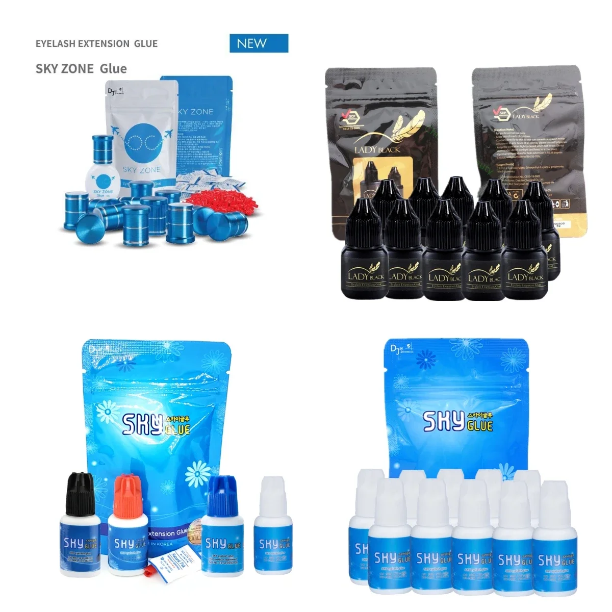 Pegamento para pestañas Original Corea Sky S +, adhesivo negro para mujer 1-2S, zona de cielo de secado rápido, pegamento fuerte para extensión de pestañas, herramientas de maquillaje, 5/10 Uds.