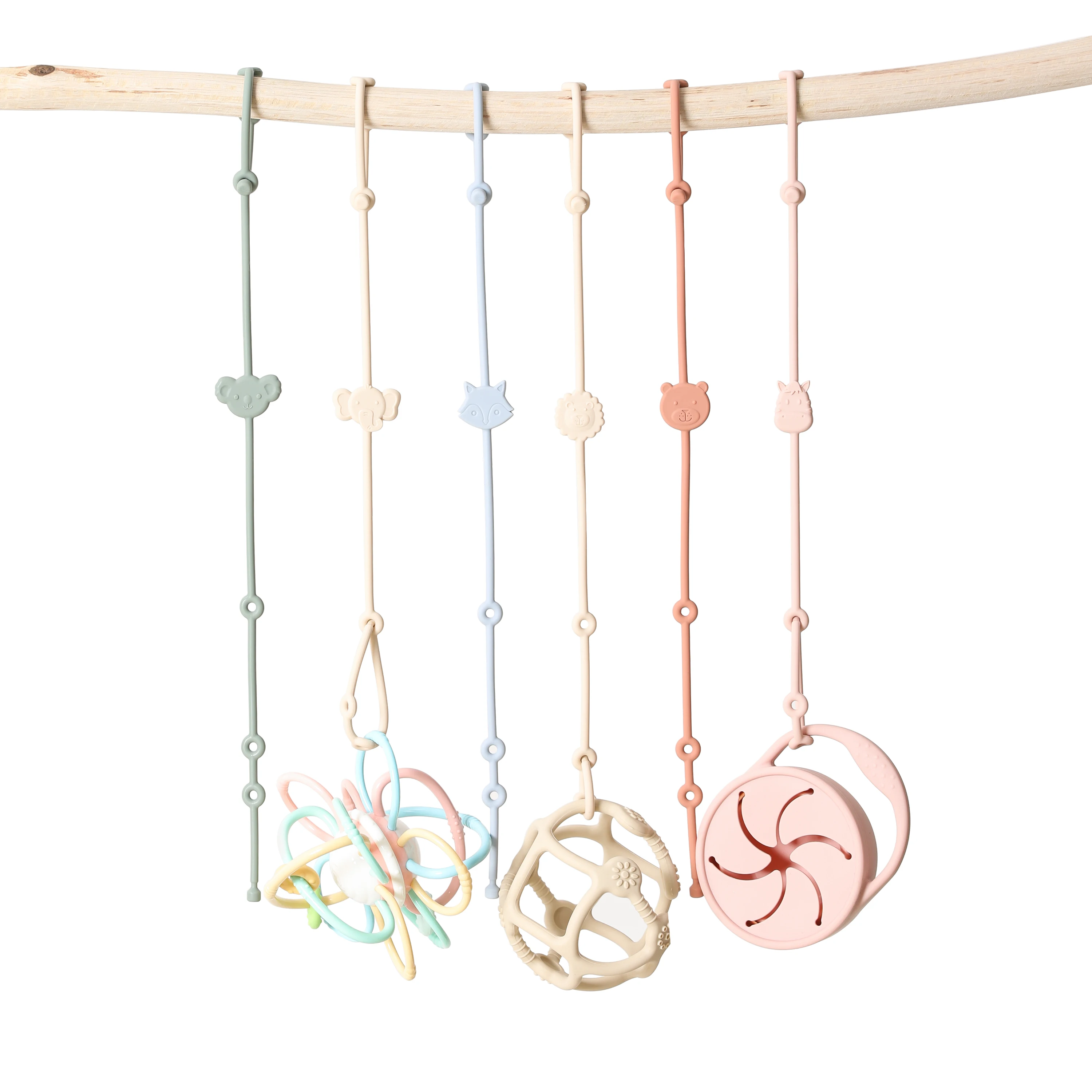 Pinzas para chupete de bebé, 6 piezas, silicona suave, juguete para bebé, soporte ajustable para pezón infantil, accesorios para cochecito de bebé