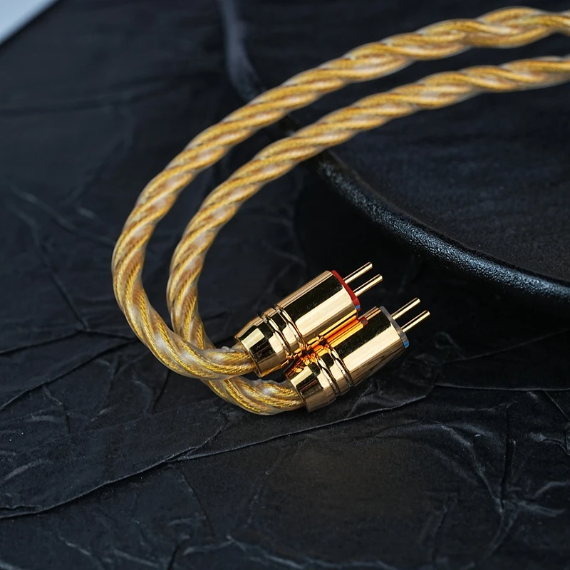 XINHS-Cable de actualización de auriculares chapado en oro de cobre de cristal único 7N, 8 núcleos, 3,5/2,5/4,4mm, MMCX/0,78, 2 pines para IEM Vesper Chu II SR5