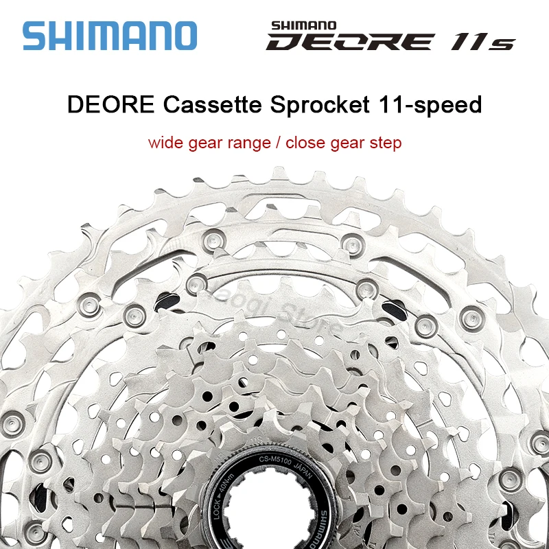 Shimano-palanca de cambios Deore M5100 para bicicleta de montaña, Grupo CS-M5100 42T 51T K7 11 velocidades SL, desviador RD, cadena KMC X11HG601, 11V