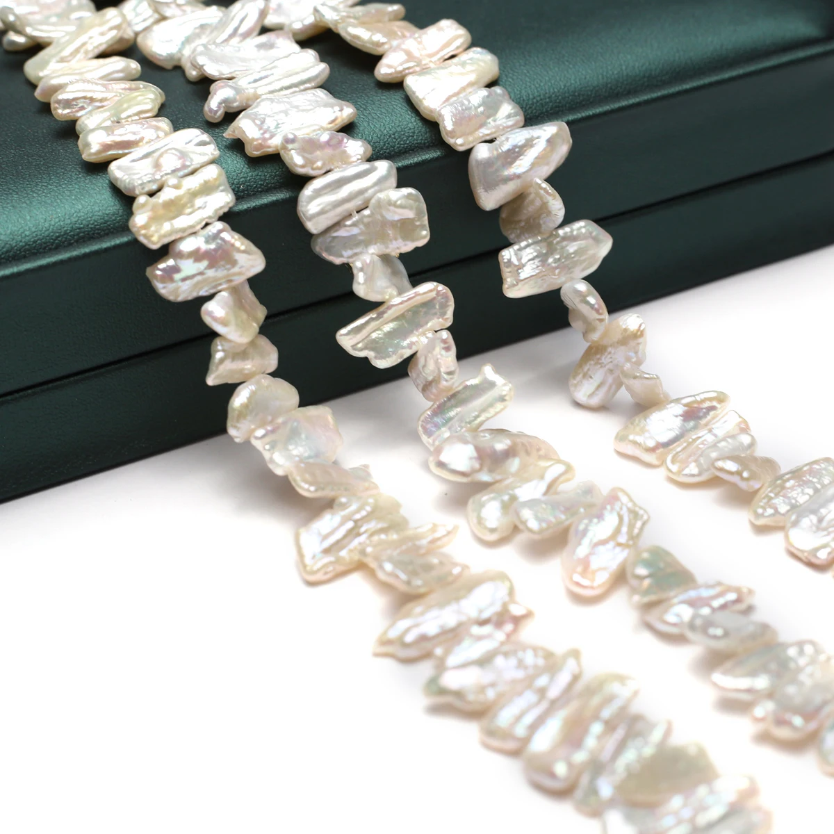 8x16mm5A impecable Natural de agua dulce barroco blanco Pipa cuentas aisladas regalo de mujer joyería hacer DIY collar pulsera Accesorios