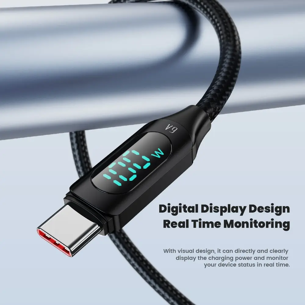 Toocki 100W Cable USB tipo C para Huawei Honor Xiaomi Samsung Super carga carga rápida cargador USB C Cable de datos Cable 1m 2m