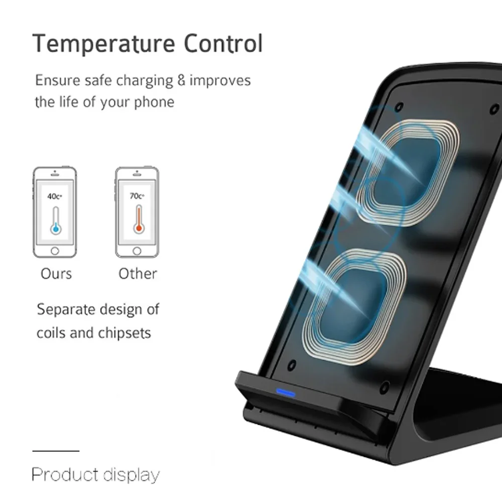 Cargador inalámbrico para iPhone 17/16/15/14/13 soporte de teléfono cargador de carga rápida para Samsung Note 20/10 S21 Ultra plegable