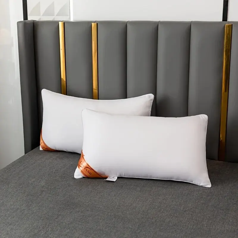 Almohada blanca de rebote para espalda, Color sólido, suave y cómoda, para dormitorio, cama, sueño, 5 estrellas, Hotel, hogar, almohada individual para adultos, 1 ud.