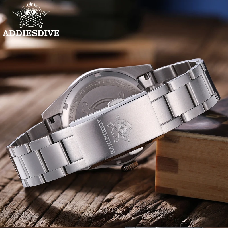 ADDIESDIVE marca superior 39mm relojes de cuarzo GMT 20Bar impermeable luminoso espejo de burbuja reloj deportivo de cristal para hombres reloj Masculino