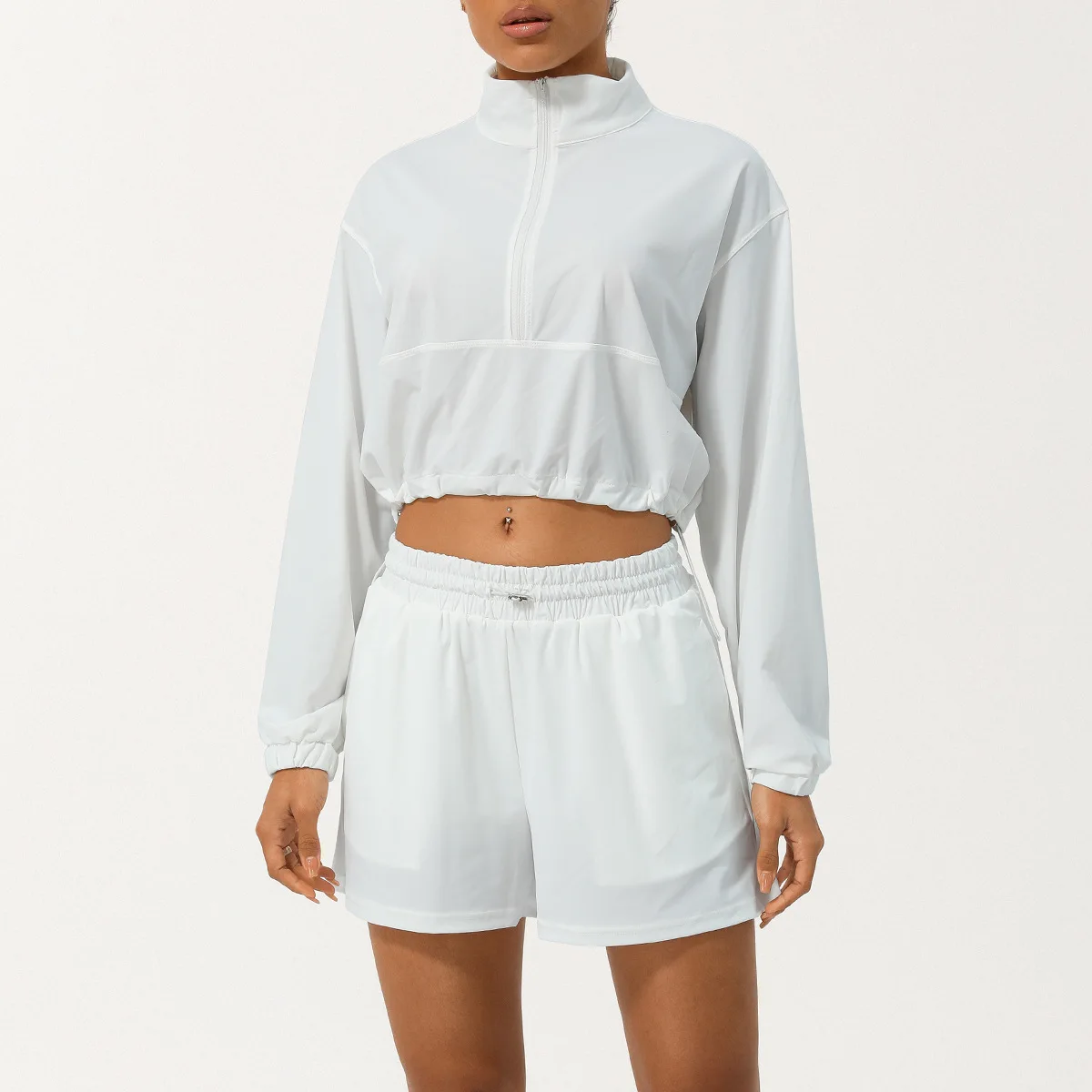 Traje de correr al aire libre para mujer, conjunto de Yoga de dos piezas, transpirable, secado rápido, ropa deportiva de entrenamiento, Color sólido, Verano