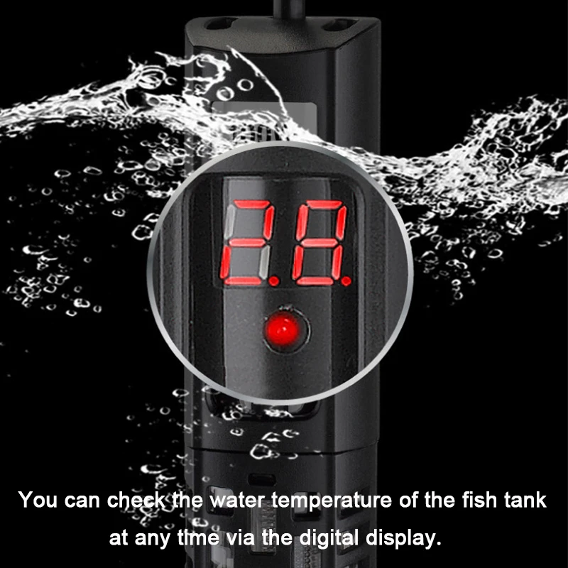 Calentador Sumergible para Acuario, Barra Calefactora para Pecera, Termostato Constante para Acuario, Control de Temperatura, 220V 50-500w, Adaptador EU