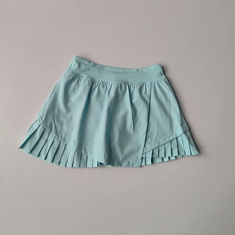 Falda corta deportiva de cintura alta, novedad de verano, estilo fresco, antideslumbrante, incluye pantalones cortos forrados, Falda plisada de secado rápido para Fitness y Yoga