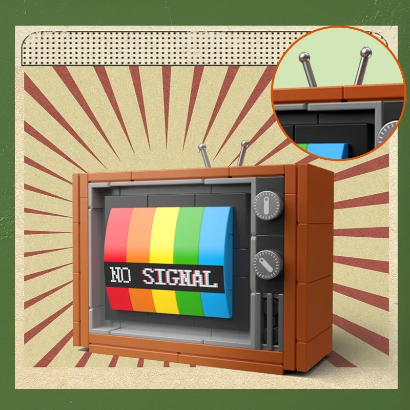 DIY Retro electrodomésticos muebles TV ordenador cinta Walkman consolas de juegos Radio bloques de construcción modelo ladrillo juego Juguetes