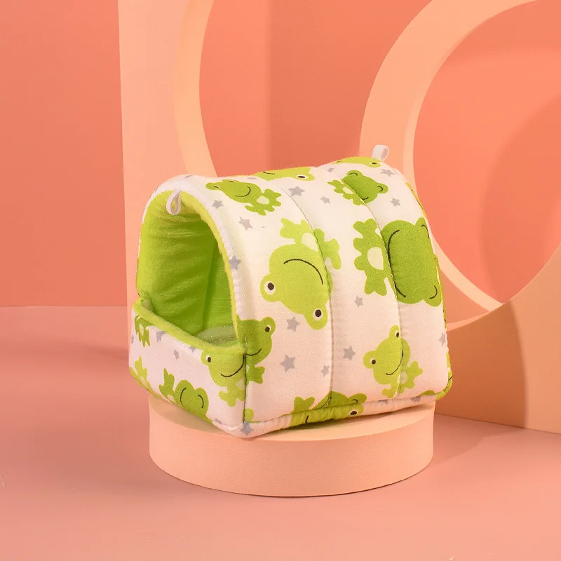 Mini jaula bonita para conejo, ardilla, estera de algodón cálida para invierno, nido de conejillo de indias, casa para hámster, Animal PEQUEÑO, cama para dormir, jaula colgante para mascotas