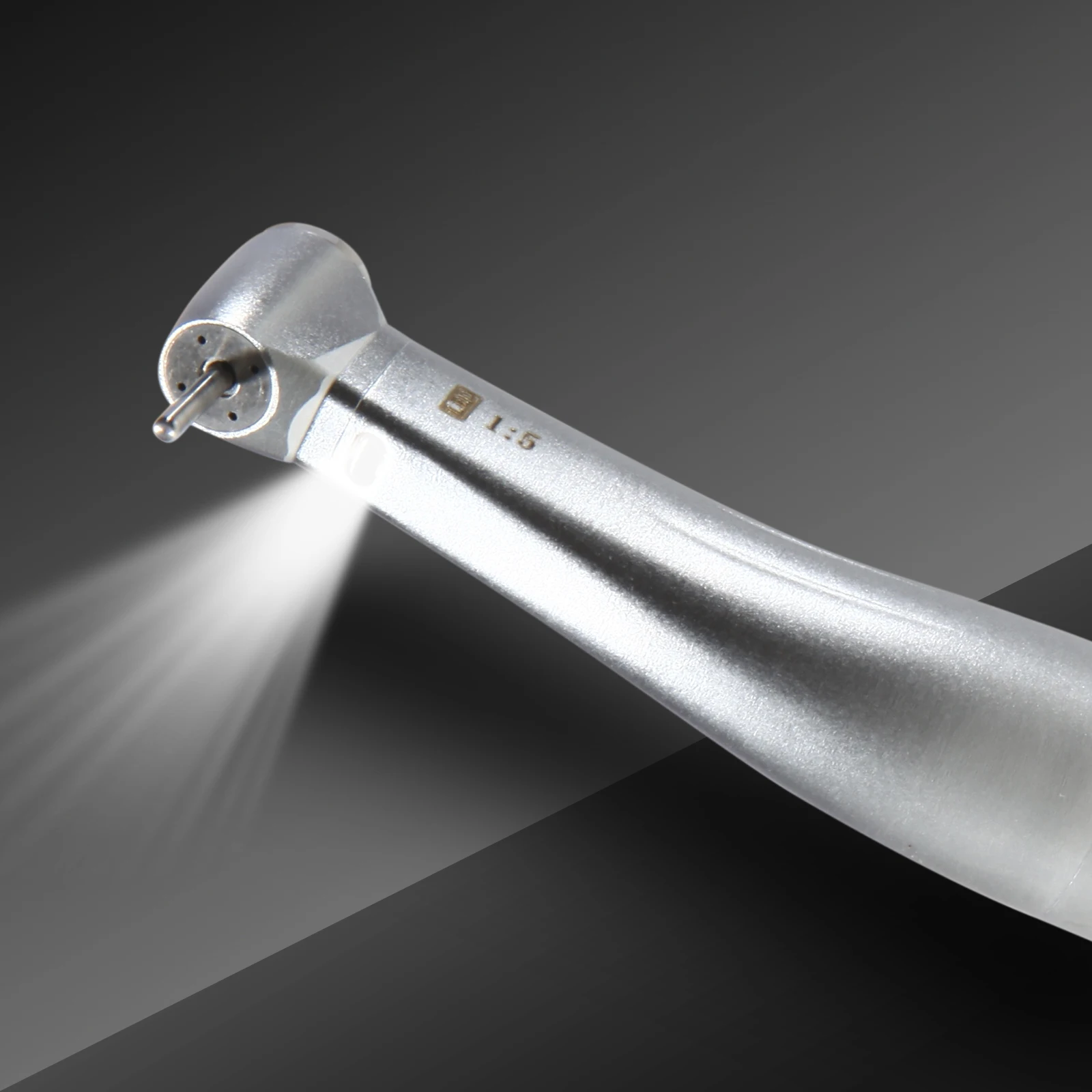 Pieza de mano Dental con relación 1:5, pulsador de fibra óptica LED, contraángulo, 4 pulverizadores, Autochuck para Motor eléctrico NSK KAVO