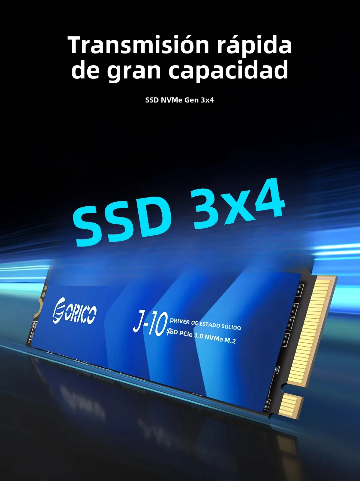 ORICO J10 M.2 NVMe SSD PCIe 3,0 SSD 3100MB/S M.2 M Key 2280 Unidad de estado sólido interna para editor de audio 1TB 2TB 4TB