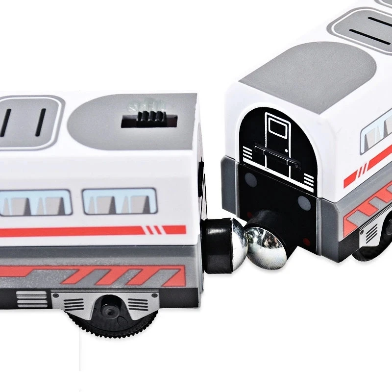 Juego de tren eléctrico RC, locomotora, tren magnético, juguete con ranura fundida, apto para marca, pistas ferroviarias de madera, juguetes para niños, regalos
