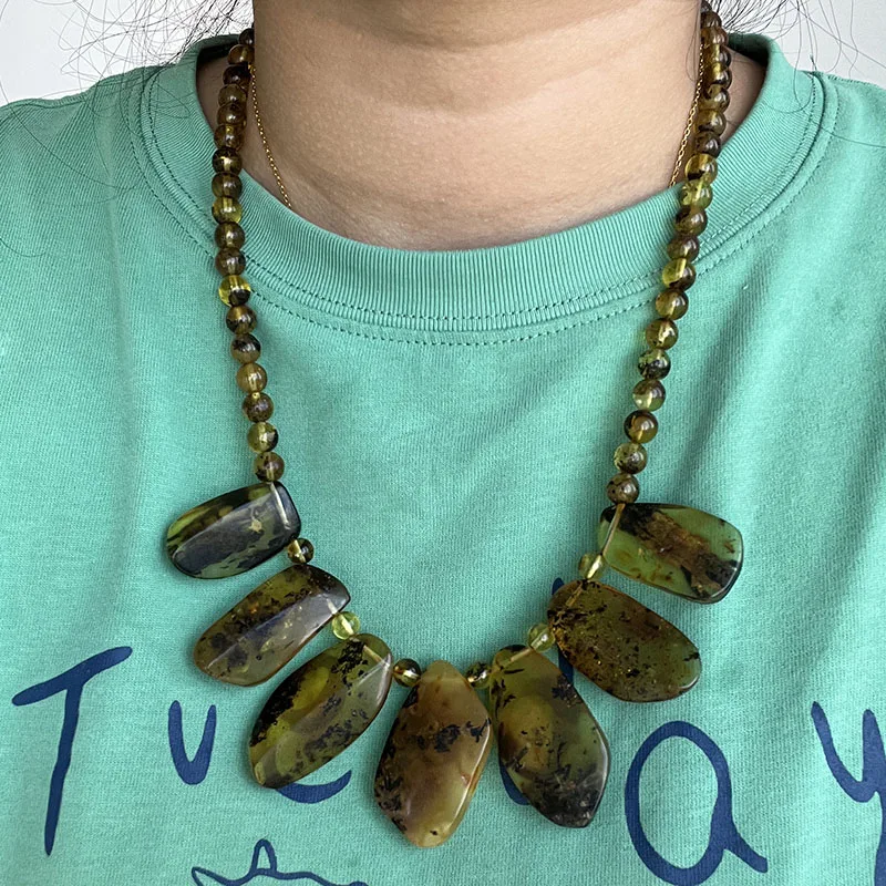 Yoowei-collar de ámbar 100% Natural para regalo, cuentas médicas originales bálticas europeas, hermoso proveedor de joyería curativa única