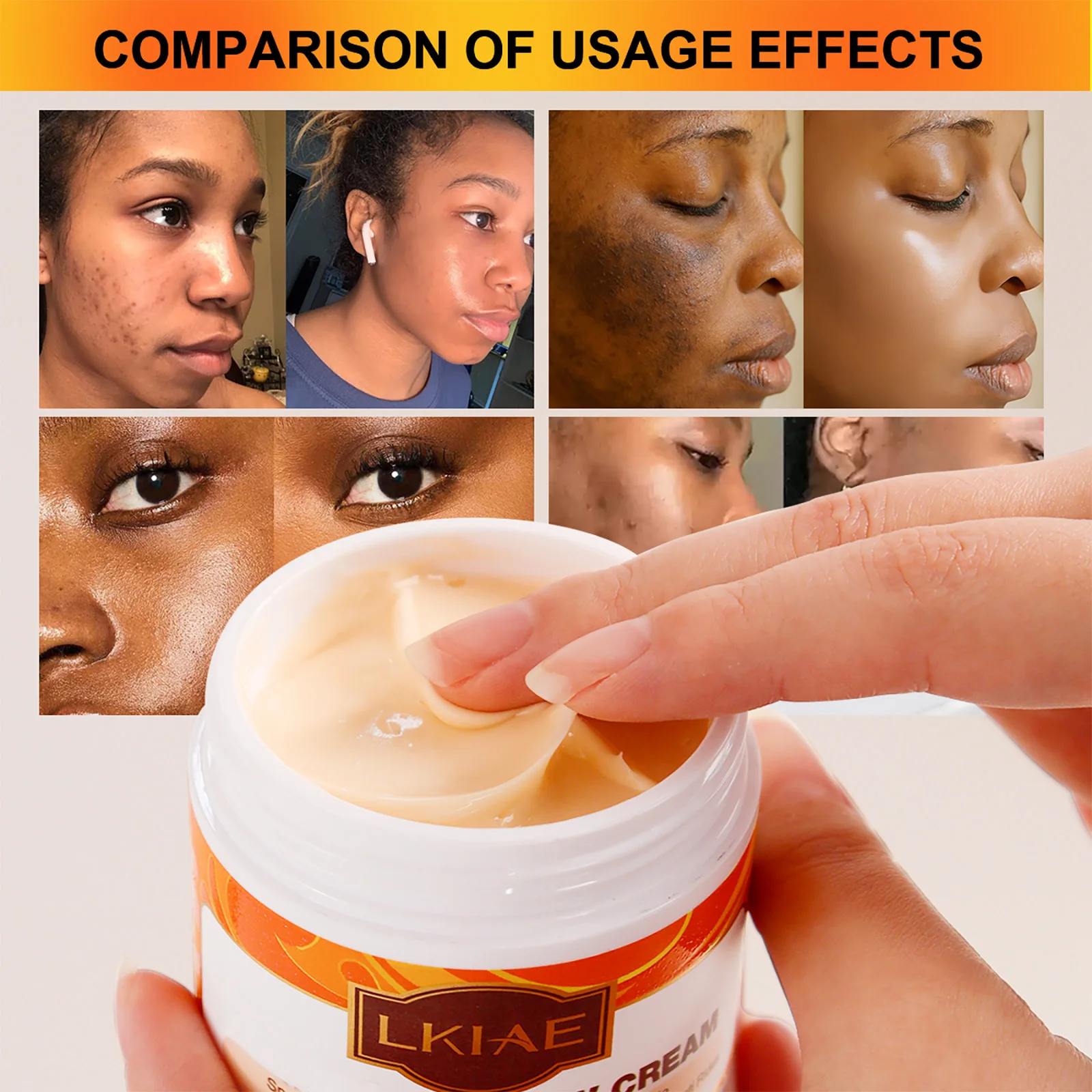 Crema Facial Blanqueadora Pawpaw de LKIAE para Mujeres, Hidratante, Antiacné, Manchas Oscuras, con Niacinamida, Manteca de Karité, Glutatión