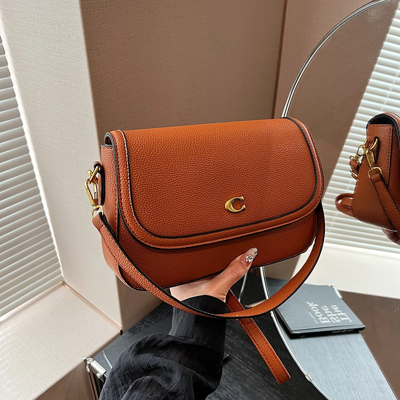 Bolso de Hombro Retro de Lujo para Mujer, Elegante Bolso Cruzado de Cuero, Bolso Tote de Alta Gama, Diseño Clásico Vintage