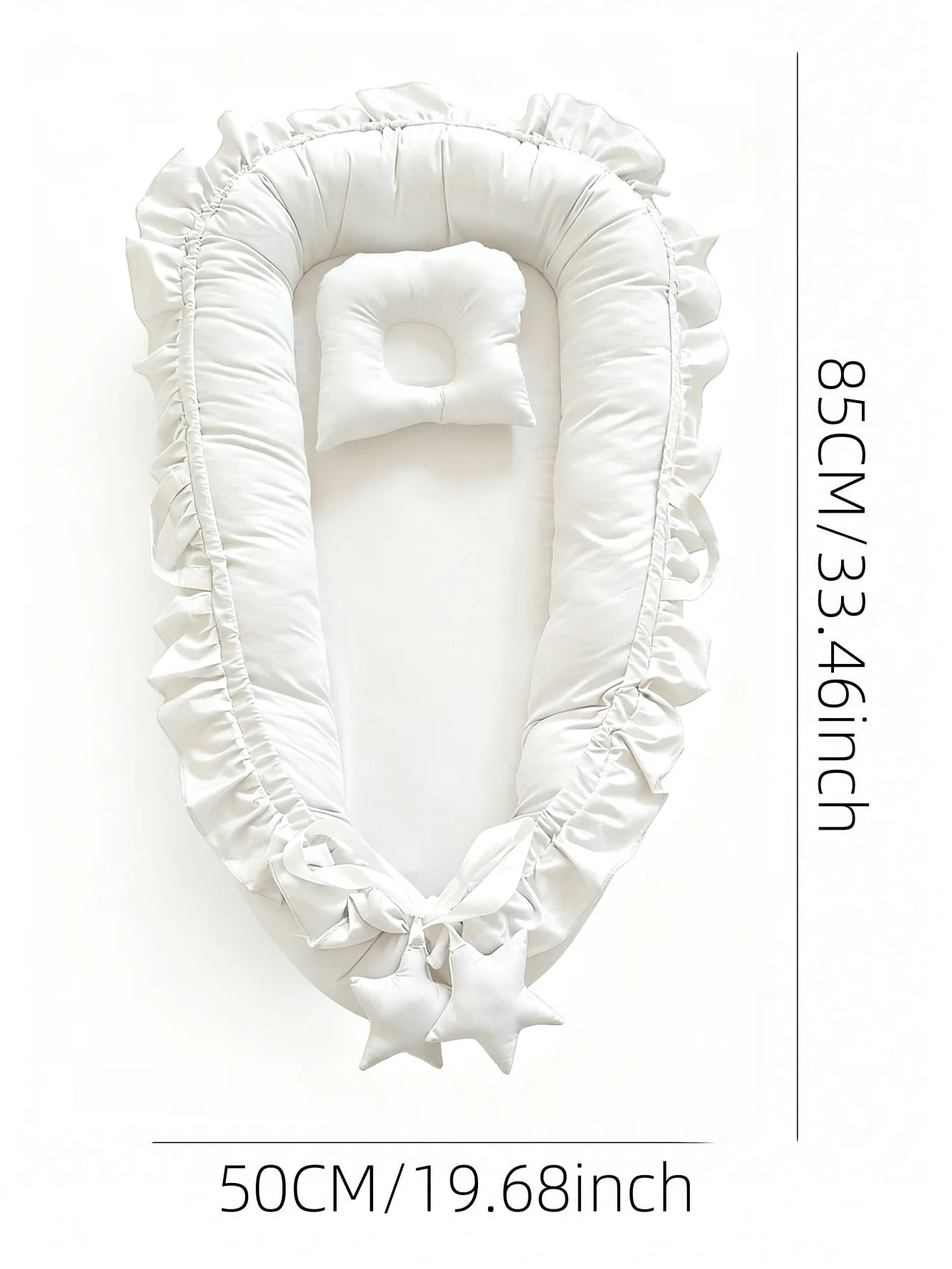 Cotton Babynest for Newborn Baby Bed Nest Ruffle Baby Bassinet Travel Bed Portable Lounger Toddler Crib Breathable Sleep Nest