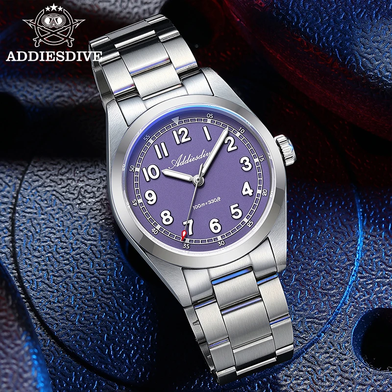ADDIESDIVE 2026 Nuevo Reloj de Cuarzo de Lujo para Hombre, Resistente al Agua 100m, Cristal de Zafiro, Movimiento Japonés, BGW9 Lume Azul AD2521