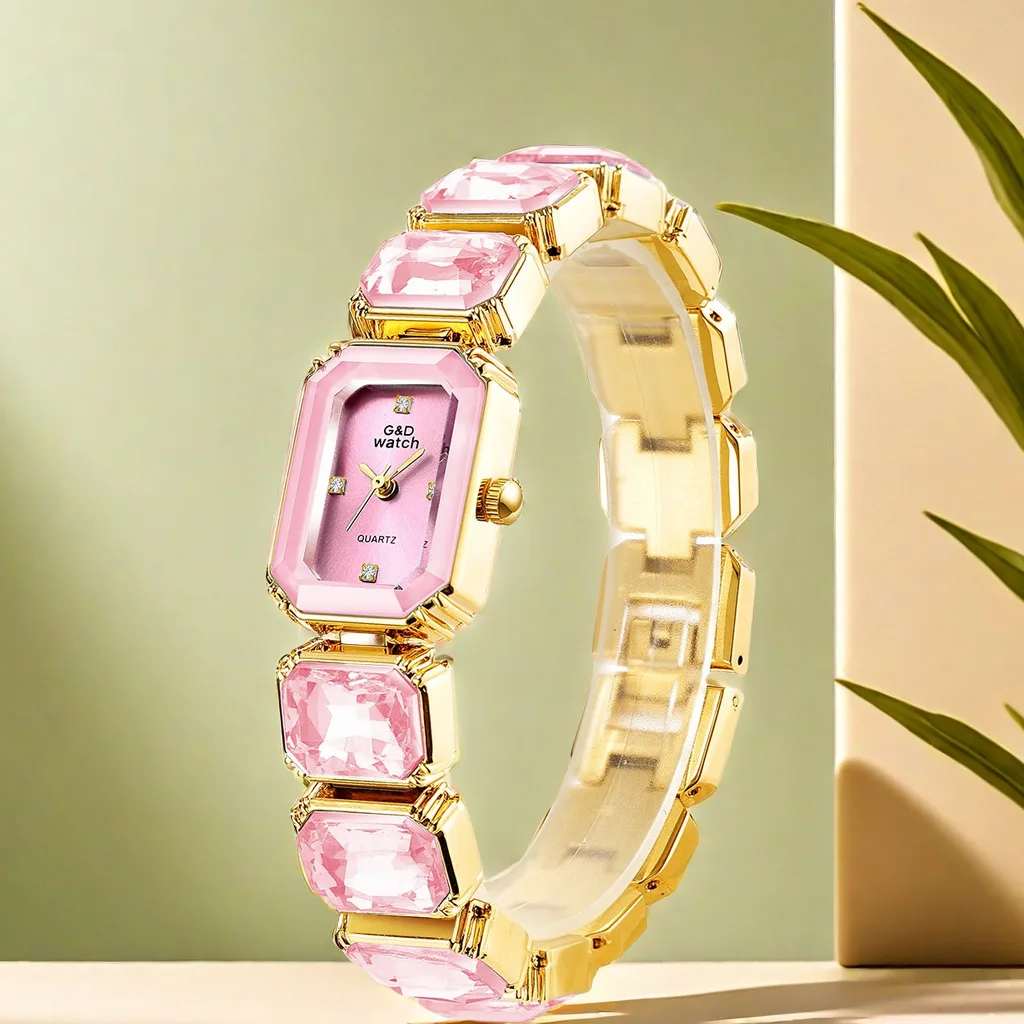 Reloj de Cuarzo con Esfera Cuadrada Dorada Pequeña para Mujer, Reloj de Pulsera de Lujo con Diamantes, Reloj de Moda para Mujer, Relojes para Damas