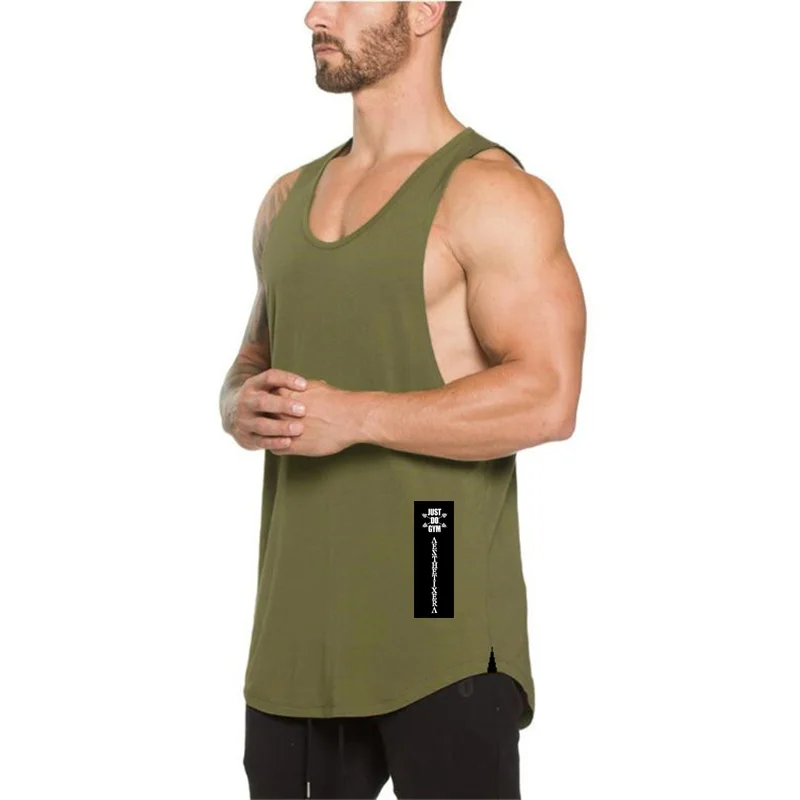 Ropa deportiva de gimnasio de marca, camisetas de algodón, camisetas sin mangas con tirantes para culturismo, camiseta de Fitness para hombres, chalecos para correr sin mangas para chicos musculosos