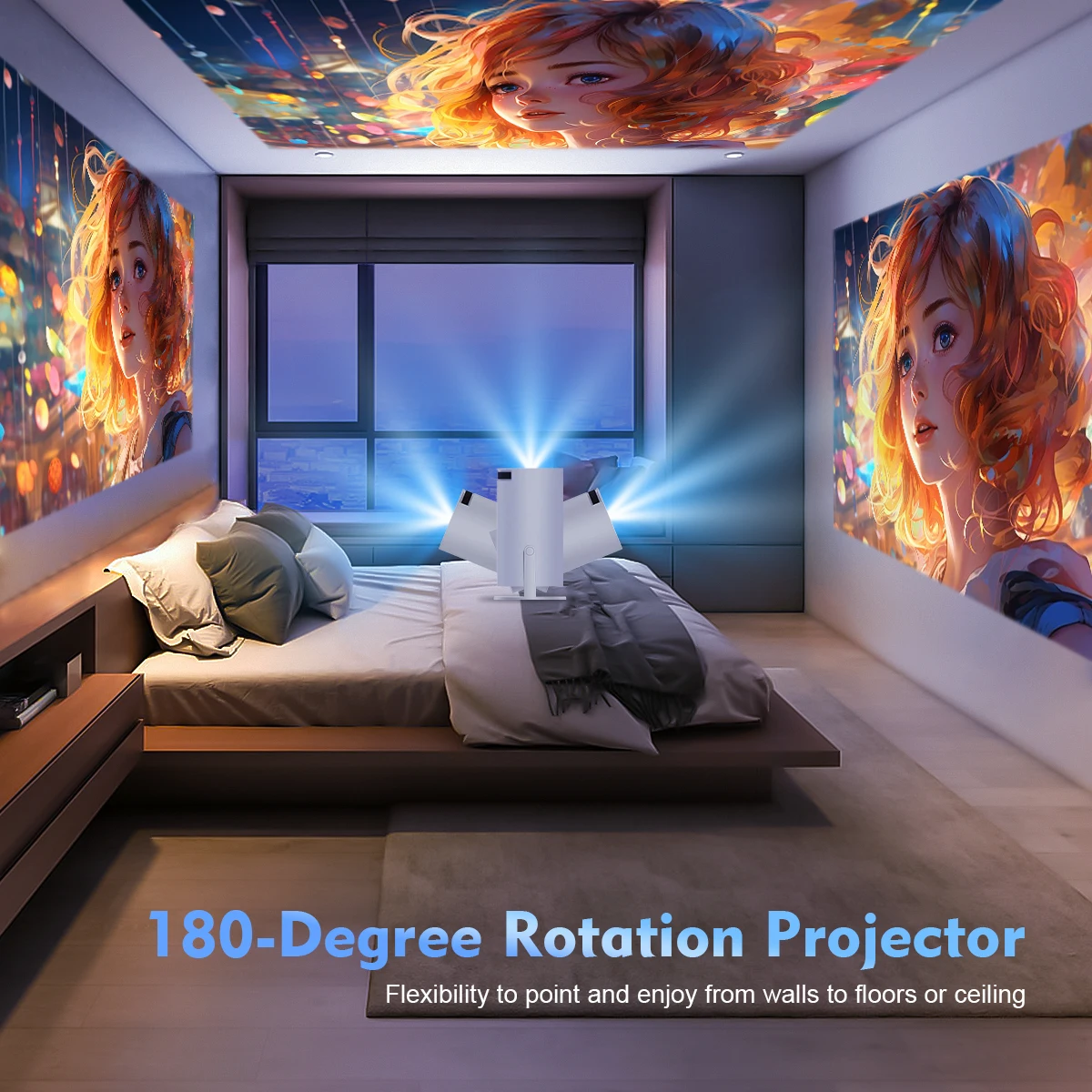 Proyector Magcubic HY300 PRO 8K Android 14 Dual Wifi6 290ANSI Allwinner H726 BT5.4 1080P 1280*720P Proyector de cine en casa para exteriores
