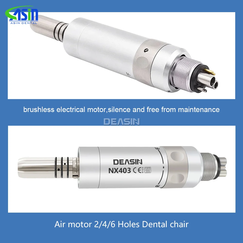 Motor de aire DEASIN para pieza de mano dental, micromotor con sistema de pulverización de agua interna, para unidades dentales rectas y de ángulo, con conector de 2/4/6 orificios.