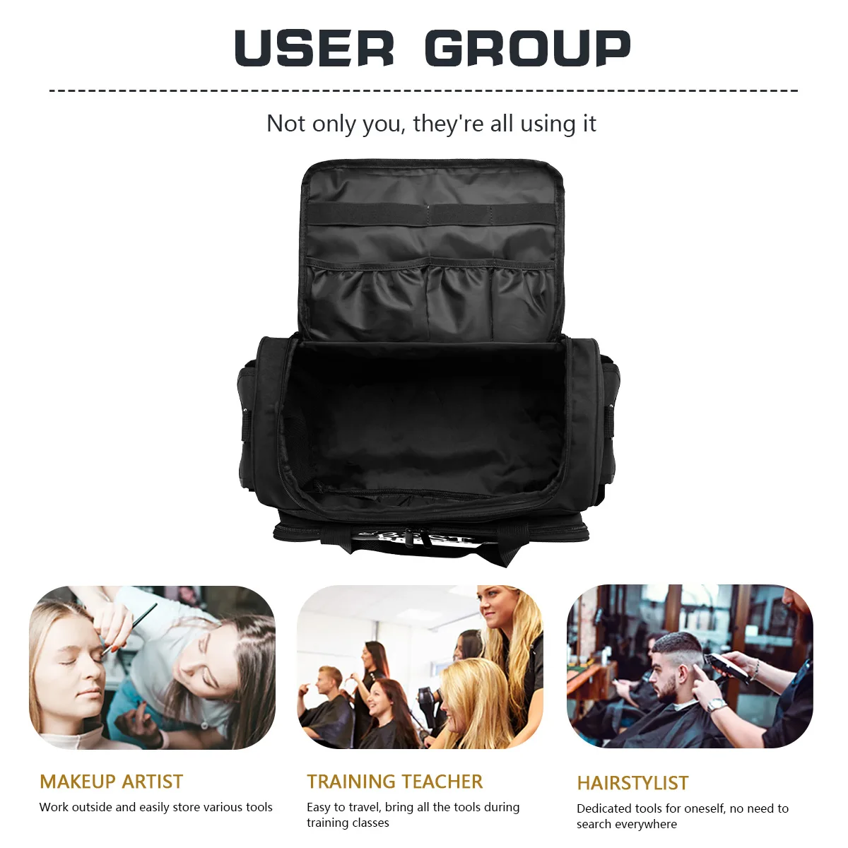 Bolsa de peluquero impermeable, artículos de tocador cosméticos, bolsa multicapa organizada, Ideal para viajes, uso diario, gran capacidad