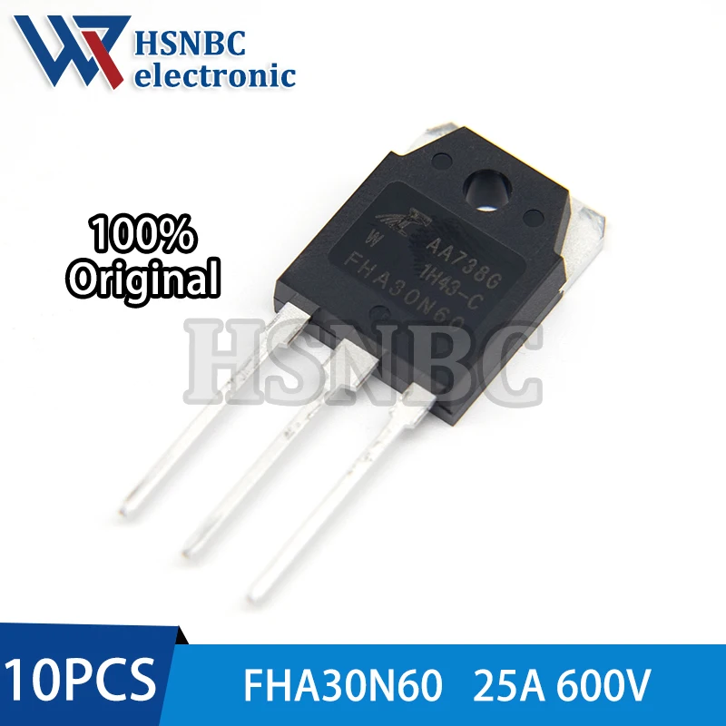 10PCS FHA30N60 30N60 FHA30N60W TO-3P 25A 600V Transistor MOSFET de potencia de canal N 100% nuevo y original