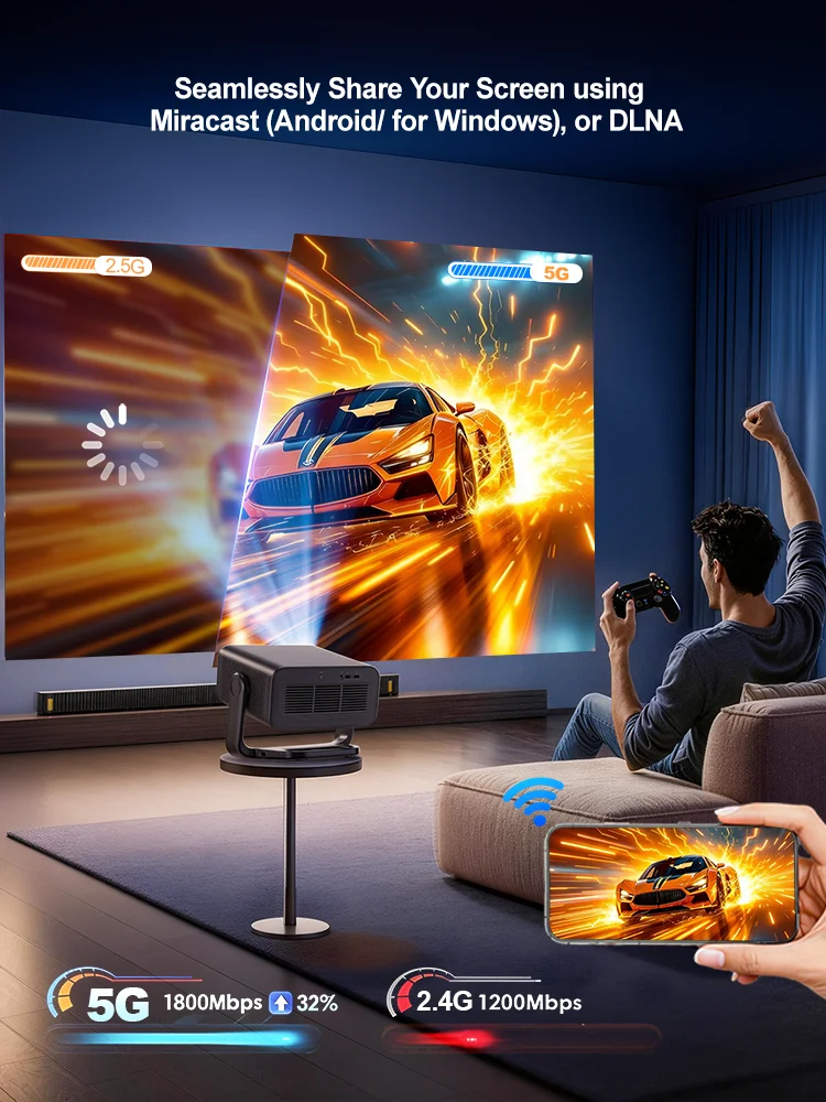 Proyector ThundeaL 4K Full HD 1080P TD99W WiFi 3D 4K, Proyector de Video Portátil, PK TD98 TD98W, Cine en Casa