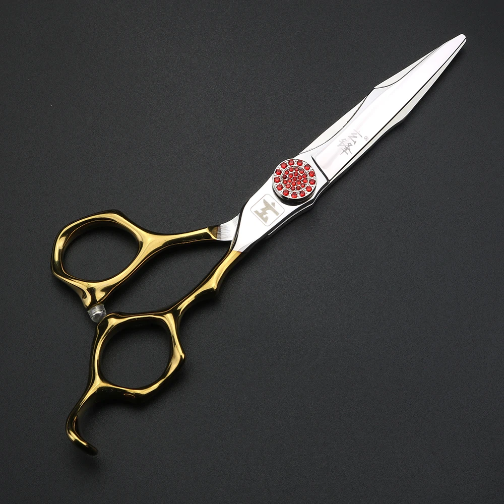 XUANFENG Tijeras para el cabello con proceso CNC de 6 pulgadas, tornillos de rubí, tijeras de corte de peluquería y tijeras de adelgazamiento