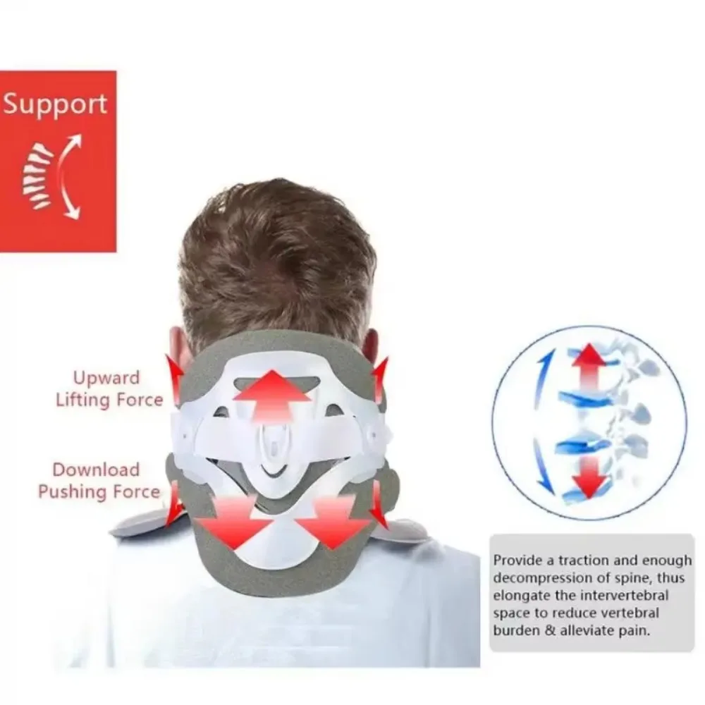 Dispositivo de tracción Cervical para el cuello, camilla para el cuello, Corrector de postura de la columna vertebral, ajuste del cuello Cervical, soporte para el cuello, alivio del dolor muscular