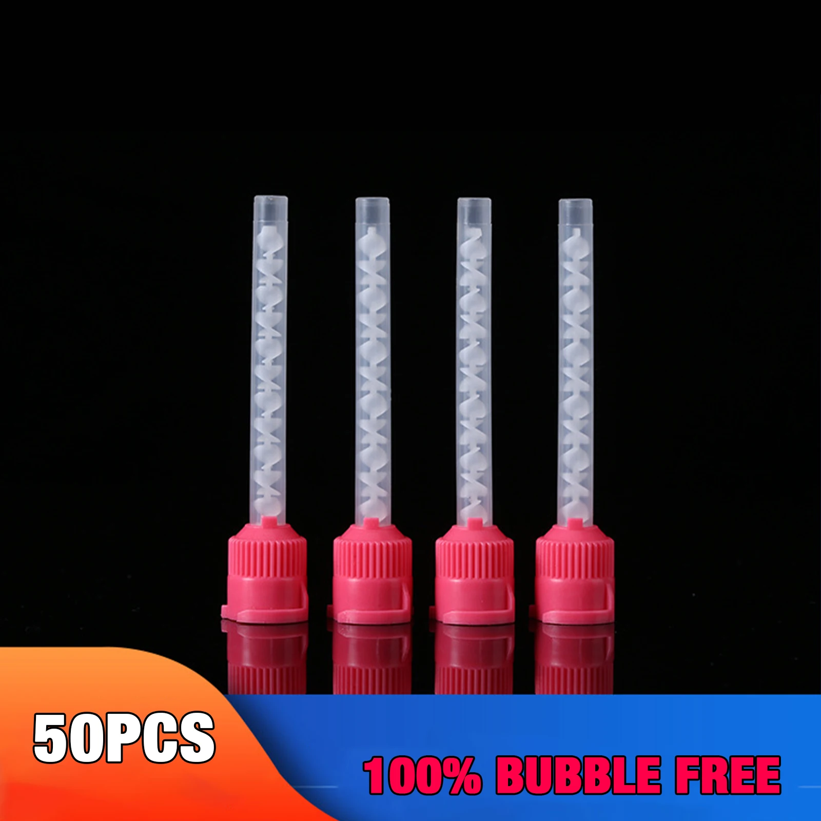 50/100 Uds puntas de mezcla Dental 1:1 puntas de silicona Dental pistola de impresión puntas de mezcla materiales dentales suministros dentales tubo de mezcla