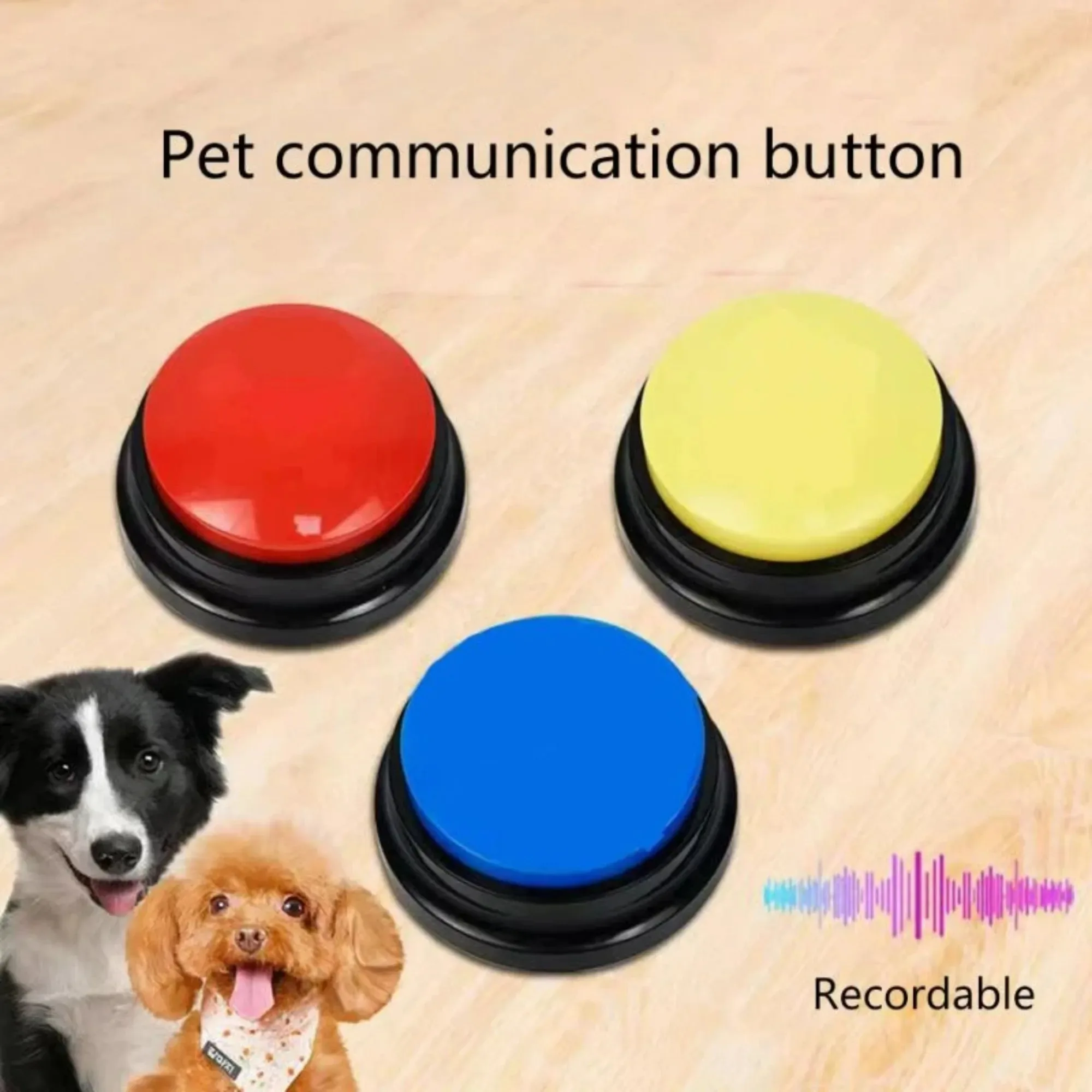 Botones de Comunicación para Perros, Botón de Grabación de Voz para Entrenamiento de Mascotas, Grabador y Reproductor, Regalo Divertido para Perros Habladores, Color Aleatorio