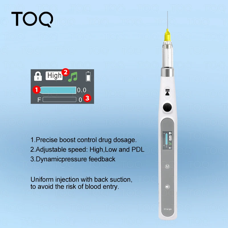 Inyector de anestesia bucal, anestesia Local Dental inalámbrica indolora portátil con pantalla Lcd operable, recargable y succión trasera