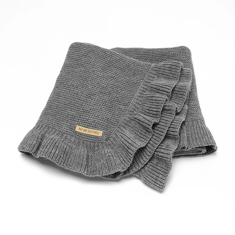 Mantas para bebé, 90x70cm, tejidas para recién nacidos, niños y niñas, cochecito sólido, saco de dormir, edredones receptores infantiles suaves Reversibles