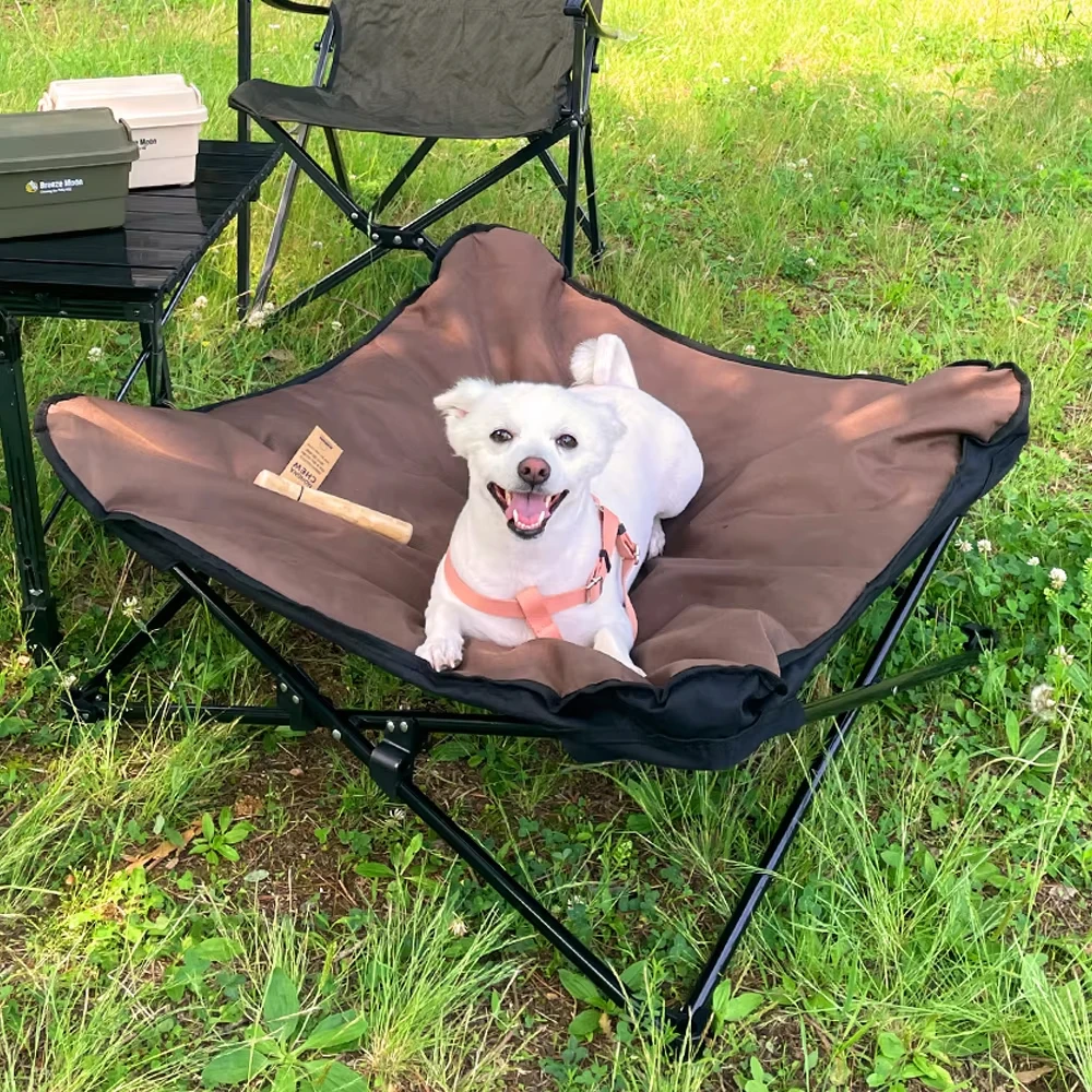 Cama de acampada para mascotas desmontable y lavable, cama con estructura de hierro para perros, perrera plegable portátil para acampar para todas las estaciones