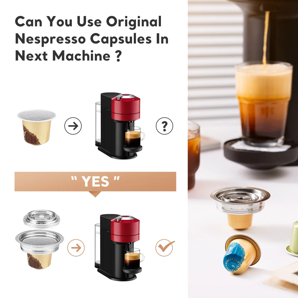 Adaptador de cápsulas de café para cafetera Vertuo Next/Vertuo pop/Vertuoline GCA1 para usar con cápsulas originales iCafilas