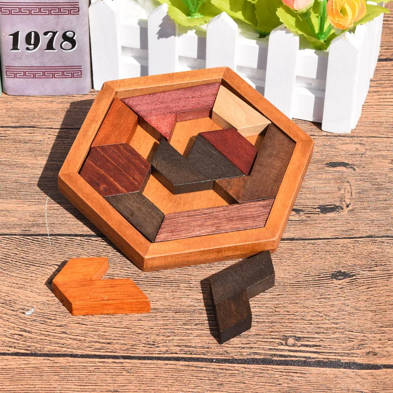 Rompecabezas de madera con forma geométrica, rompecabezas para niños, rompecabezas, juguetes de madera no tóxicos para niños educativos