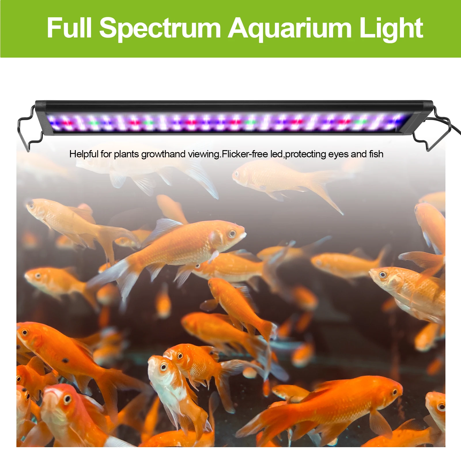 Luz LED regulable para acuario de 30-60CM pulgadas con temporizador y función de memoria de apagado, crecimiento de plantas para pecera, 100-240V