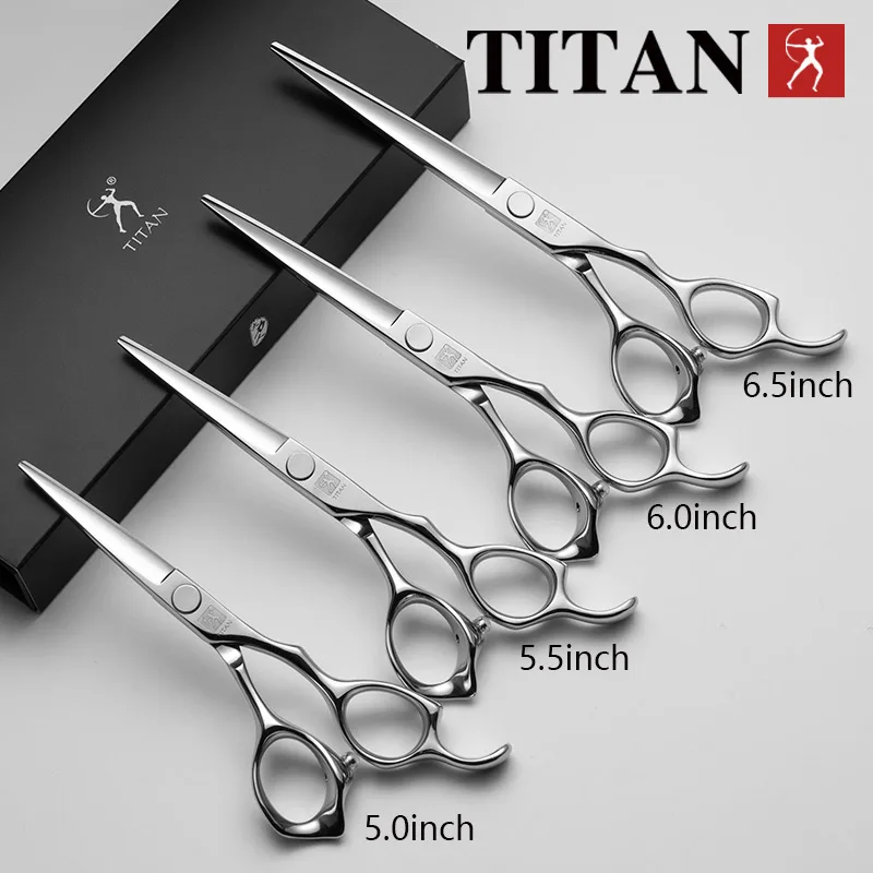 Tijeras de pelo profesionales Titan, tijeras de peluquería para corte de adelgazamiento, tijeras de peluquería 5,0/5,5/6,0/6,5 pulgadas 440C