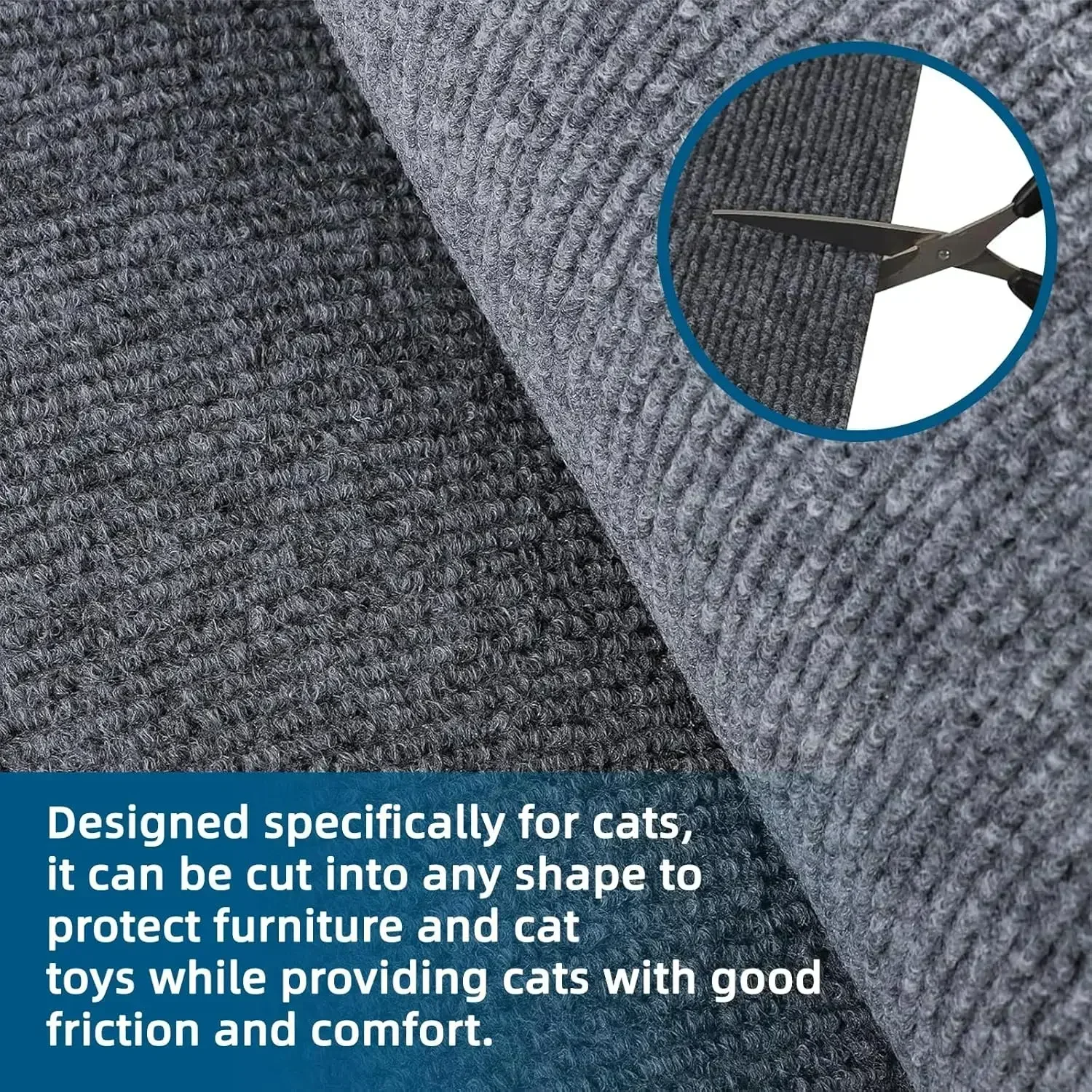 Alfombra rascadora para gatos, alfombra recortable para gatos, alfombra para rascar gatos, pared de esquina, autoadhesiva, Protector de muebles para arañazos DIY