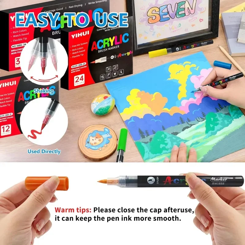 Rotulador con tinta líquida de aplicación directa, punta suave, color metálico, tono de piel, ideal para estudiantes y estudiantes de arte, translúcido y