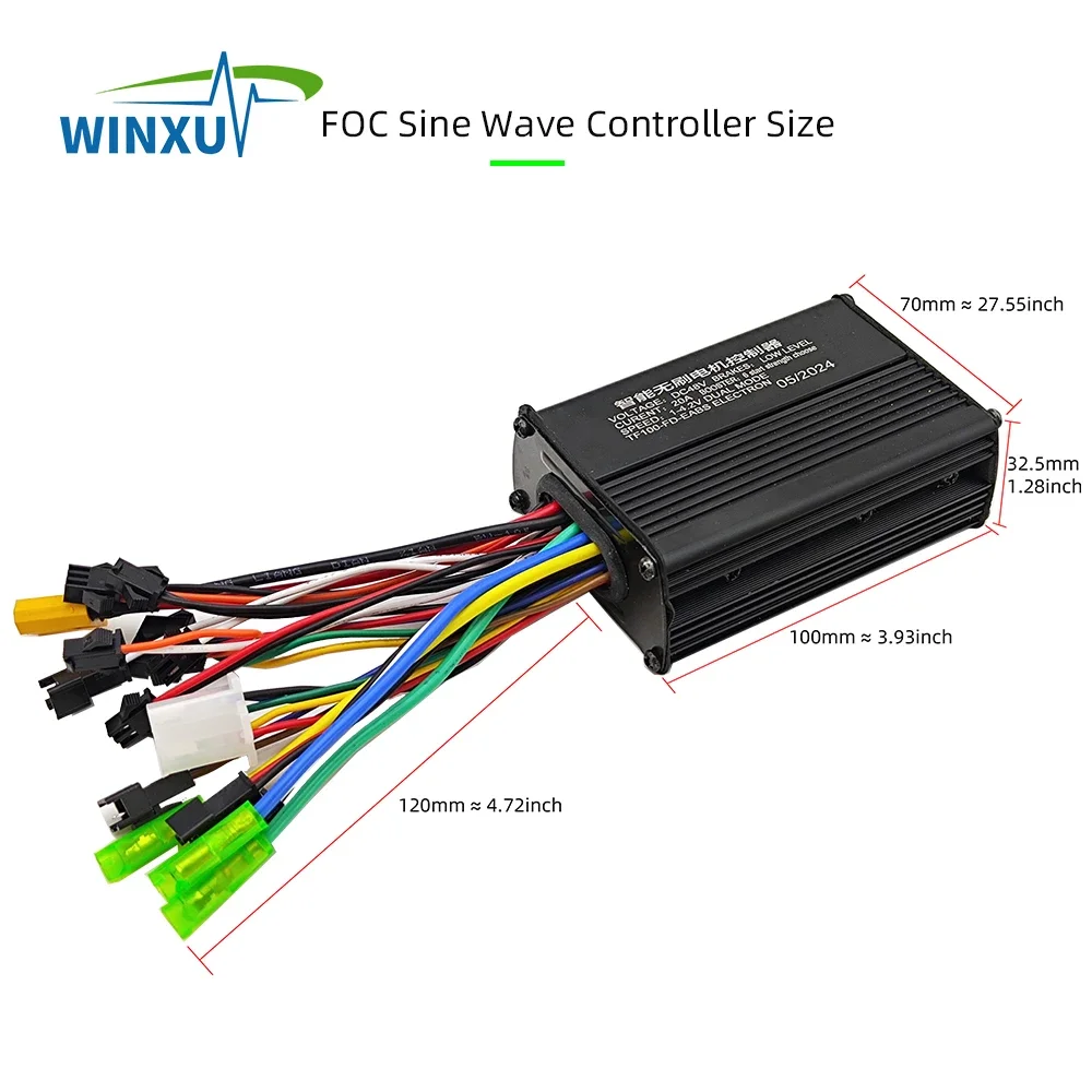 Motor sin escobillas de onda sinusoidal FOC, controlador Universal de TF-100, pantalla LCD a Color, 36V, 48V, 350W, 18A, para patinete eléctrico y bicicleta