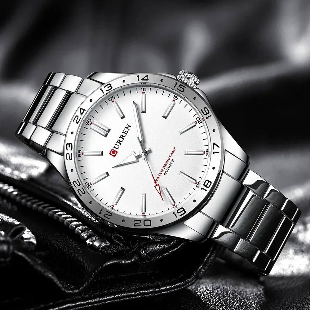 Reloj CURREN 8452 de cuarzo ultrafino para hombre, reloj de pulsera Simple Hodinky de acero inoxidable a la moda para hombre, reloj Masculino 2025