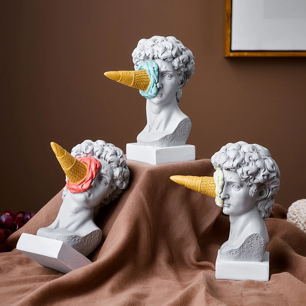 Figura nórdica moderna de David, estatuilla de helado para decoración del hogar, escultura, estantería de oficina, decoración artística de escritorio, estatua de David