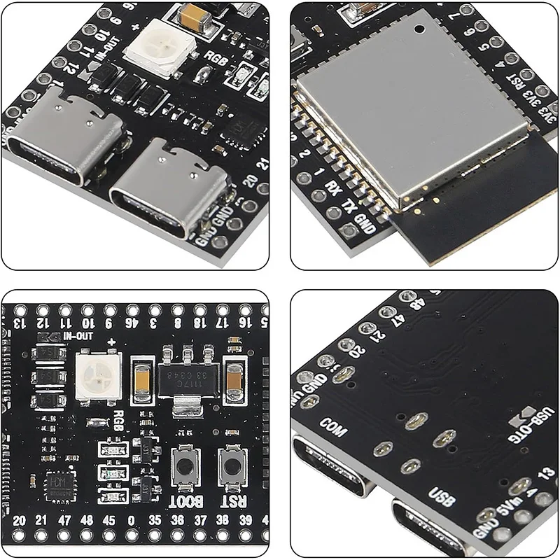 ESP32-S3-DevKitC-1 ESP32-S3 N8R2 N16R8 WiFi Bluetooth compatible BLE 5,0 Placa de desarrollo de malla ESP32 módulo inalámbrico