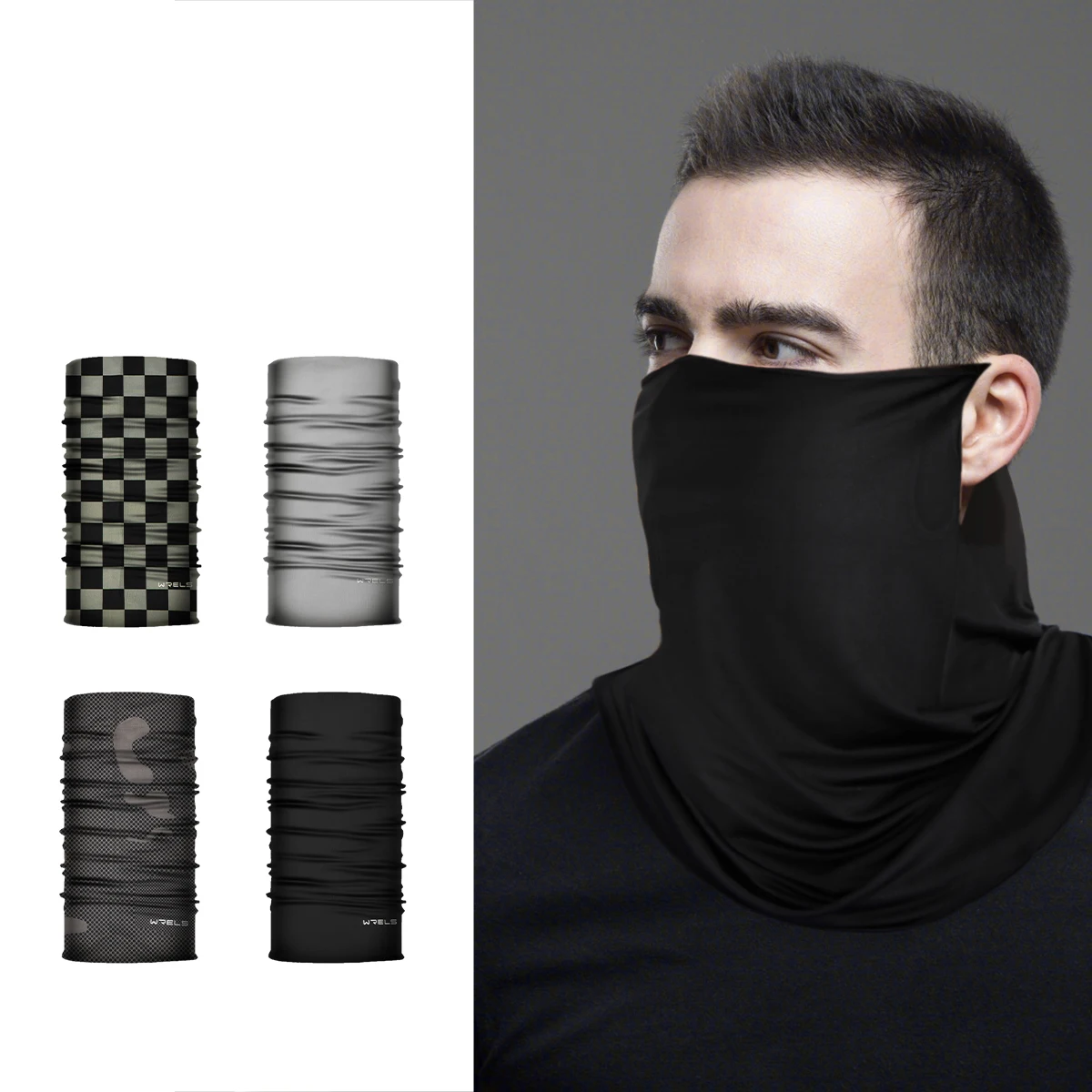 WRELS 1/2/3 PCS Mascarilla Ligera para Cuello y Rostro UPF50+ de Secado Rápido, Protección Solar, Viento y Polvo, para Pesca y Ciclismo, Mascarilla Refrigerante