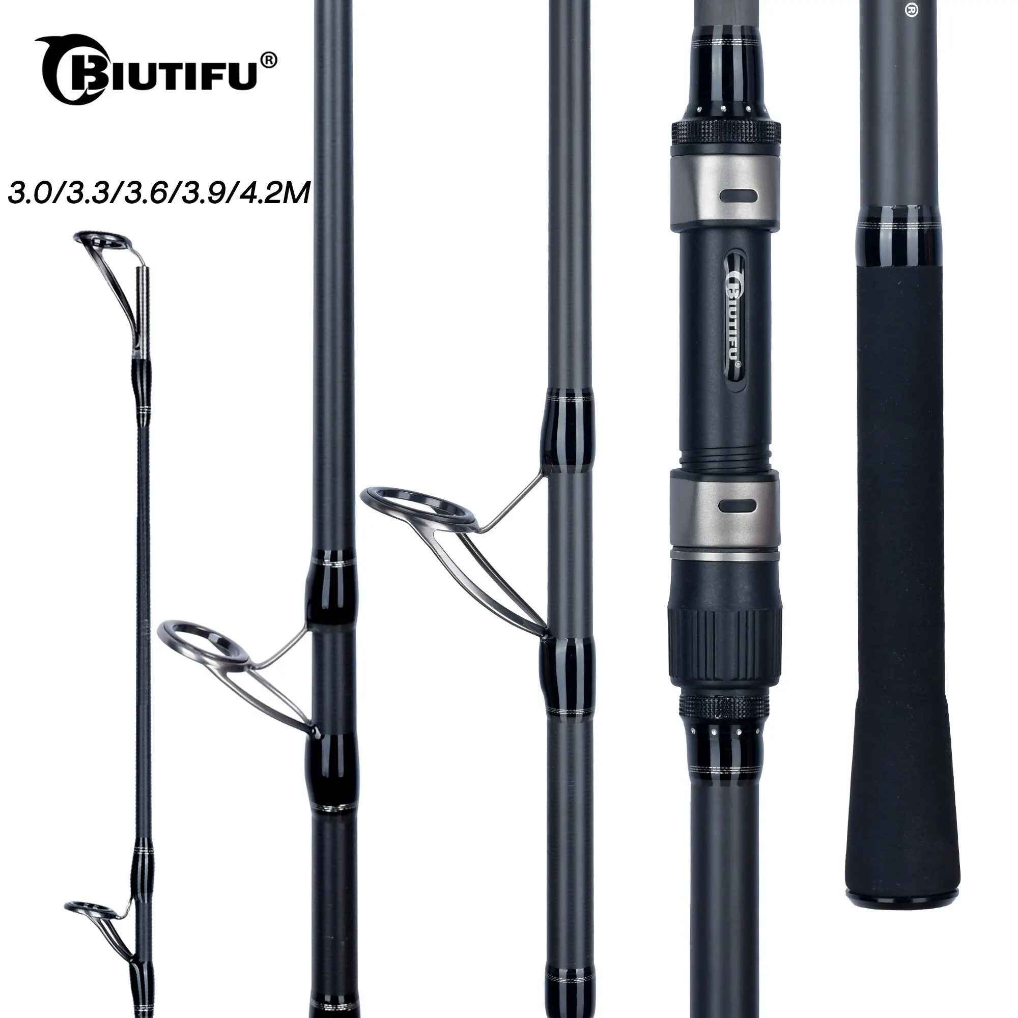Barra de pesca BIUTIFU BIGFISH Carp Surfcasting Rock 3,0/3,6/3,9/4,2/4,5 m T800Carbon 3,5 LB Shore Casting 40-200g