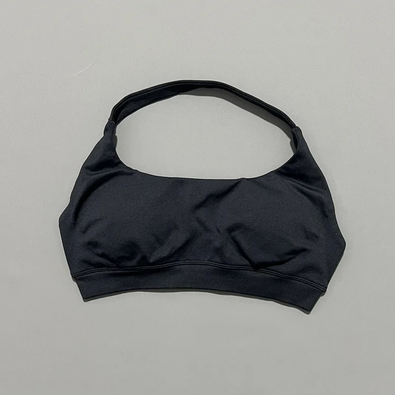 HISTELLO Sujetador deportivo para mujer, ropa interior de yoga sin costuras, con tirantes en el cuello, diseño de espalda abierta, top de gimnasio, sujetador para entrenamiento, fitness y correr